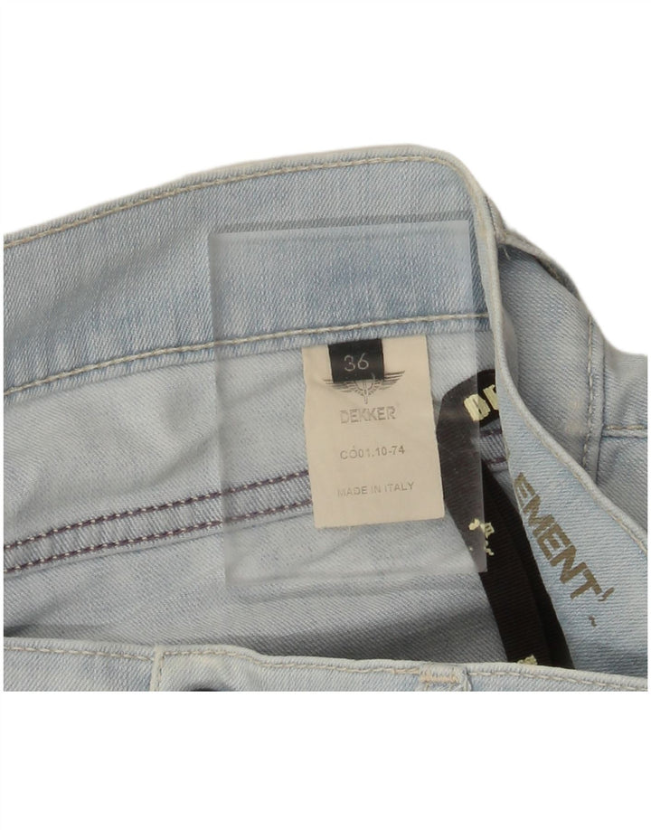 Dekker Damen Distressed Straight Jeans W36 L29 Blaue Baumwolle