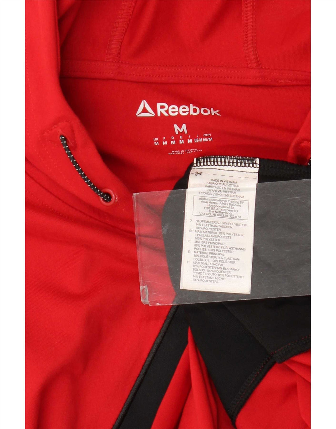 Reebok Herren Graphic Hoodie Pullover Mittelrotes Polyester
