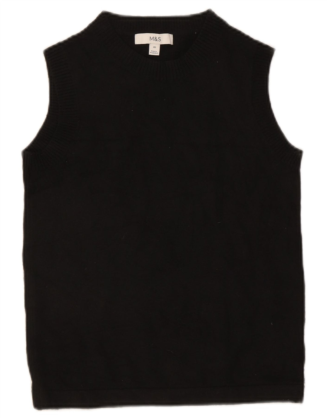 Marks & Spencer Damen Weste Tank Top UK 6 XS Schwarz Polyester
