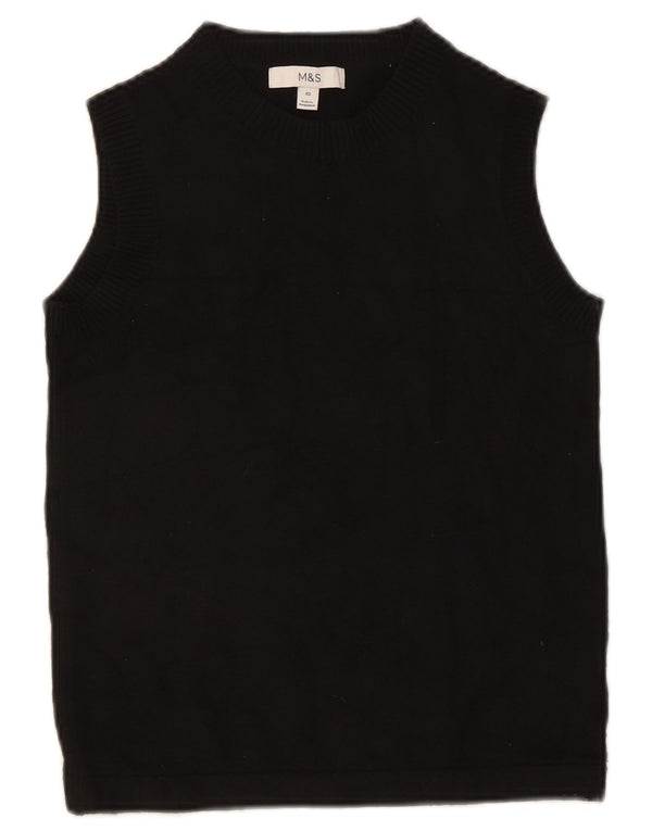 Marks & Spencer Damen Weste Tank Top UK 6 XS Schwarz Polyester