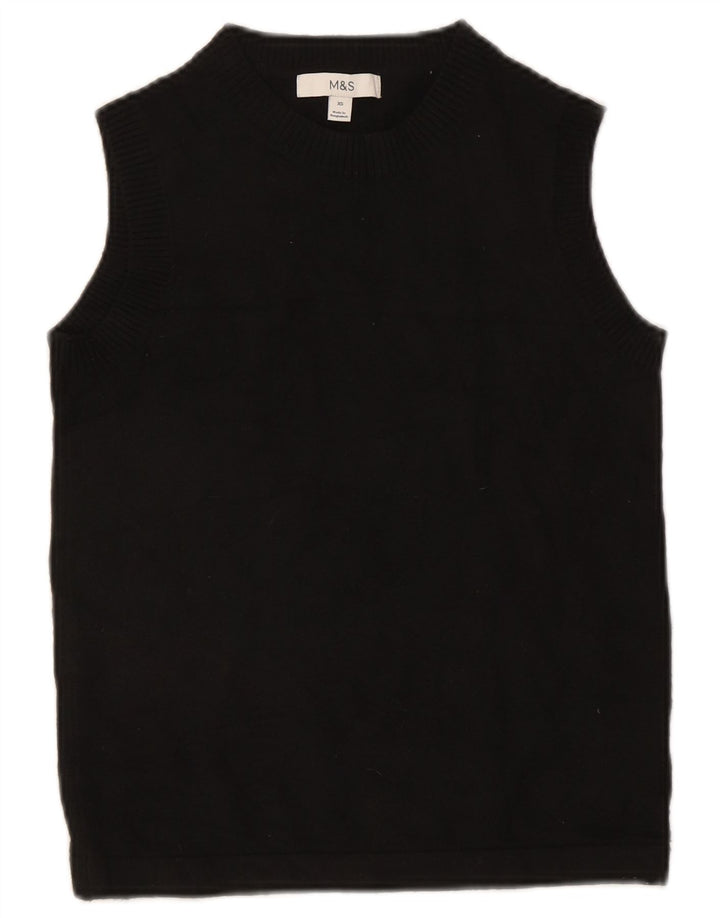 Marks & Spencer Damen Weste Tank Top UK 6 XS Schwarz Polyester