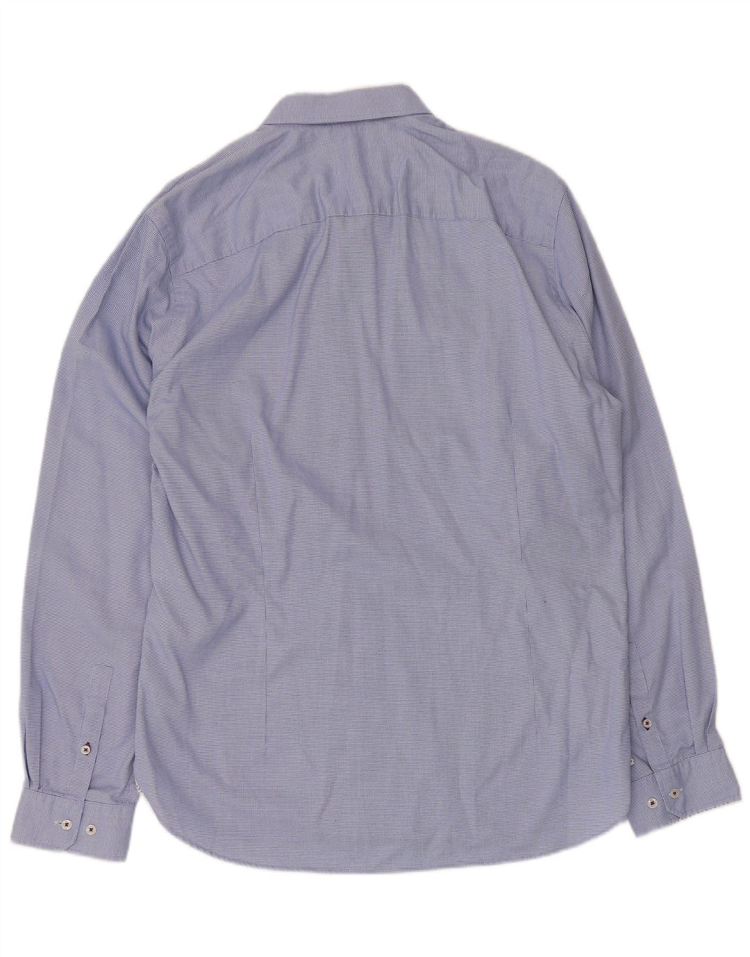 Ted Baker Slim-Fit-Hemd für Herren, Größe 16 1/2, groß, blau kariert, Baumwolle