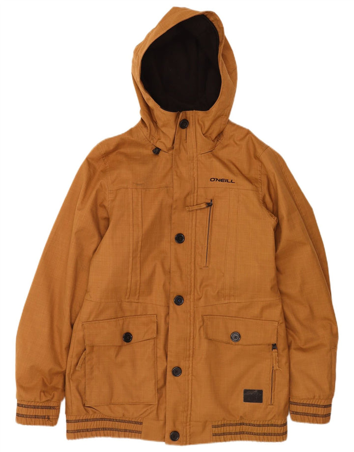 O'Neill Herren-Bomberjacke mit Kapuze, UK 38, mittelbraun gestreift, Polyester