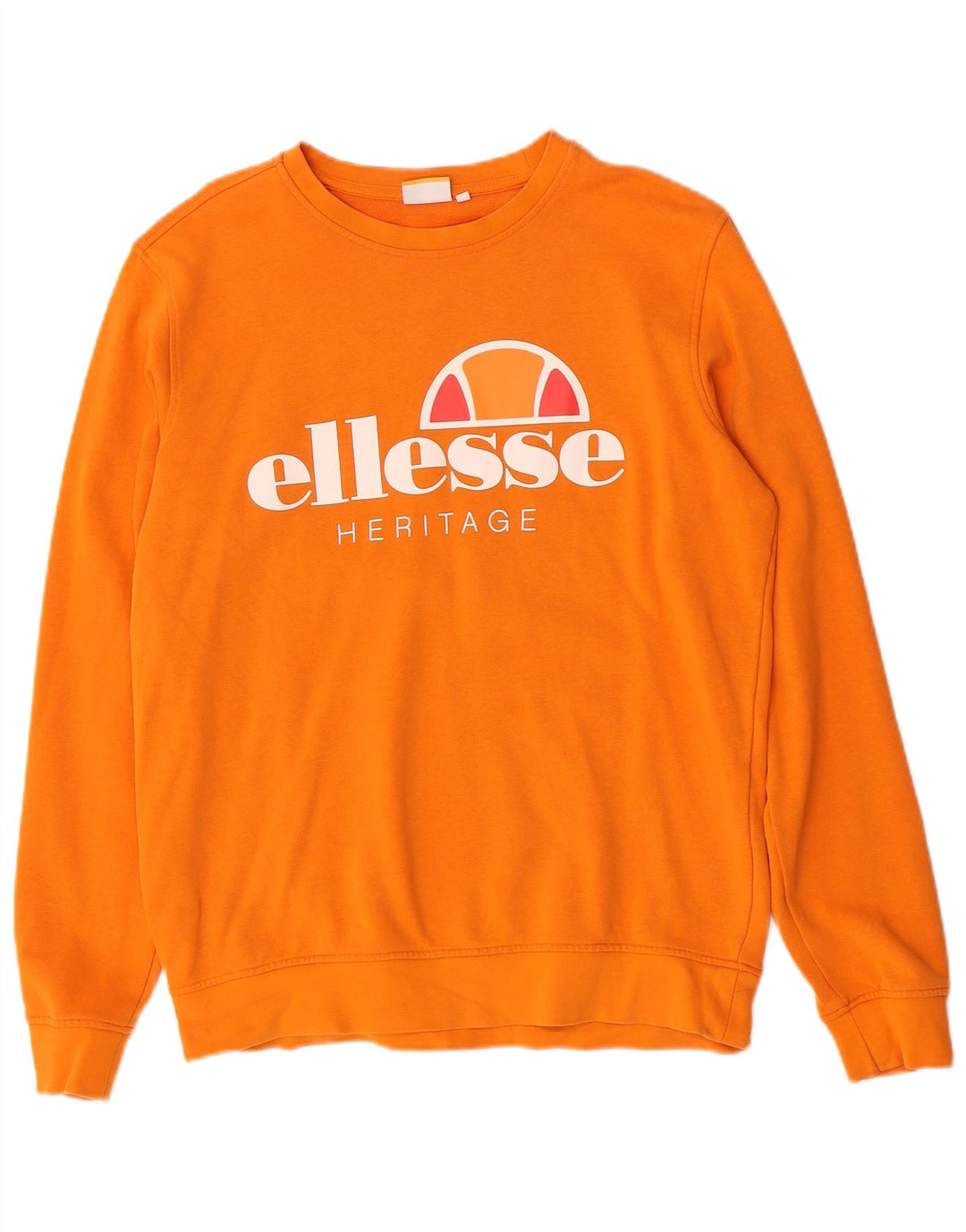 Ellesse Herren Grafik-Sweatshirt-Pullover, große orangefarbene Baumwolle