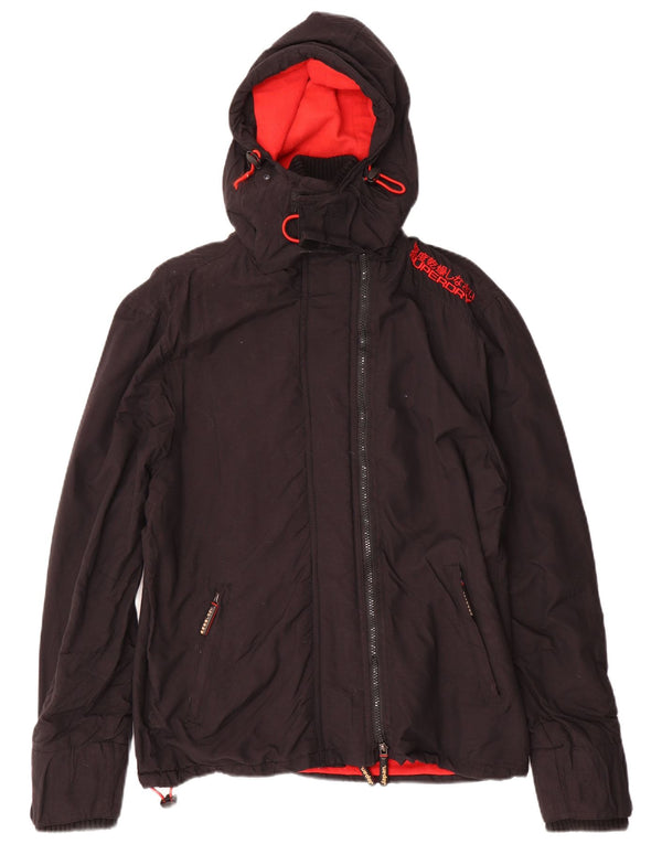 SUPERDRY Herren The Windcheater Kapuzen-Windjacke, Größe 40, Schwarz