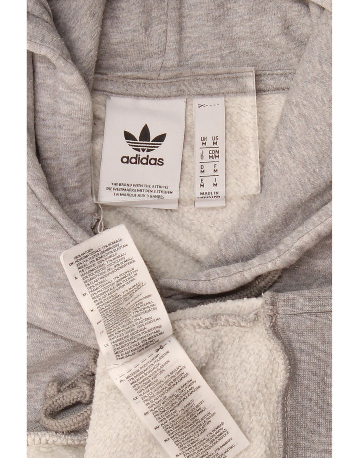 Adidas Herren Kapuzenpullover Mittelgrau gefleckte Baumwolle