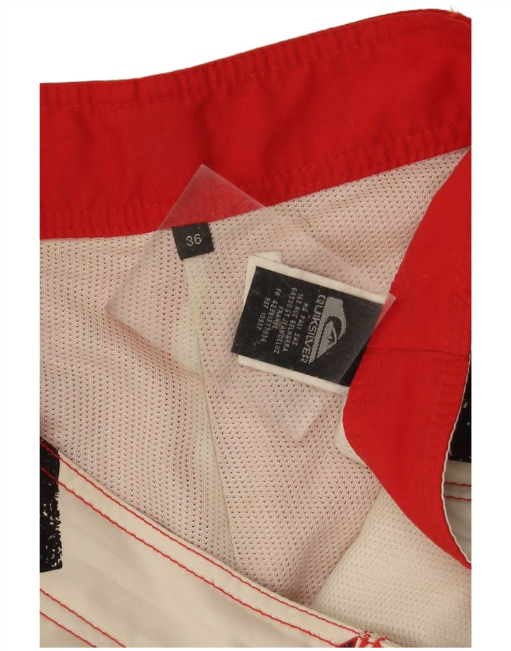 Quiksilver Herren-Badeshorts mit Grafik, groß, weißes Farbblock-Polyester