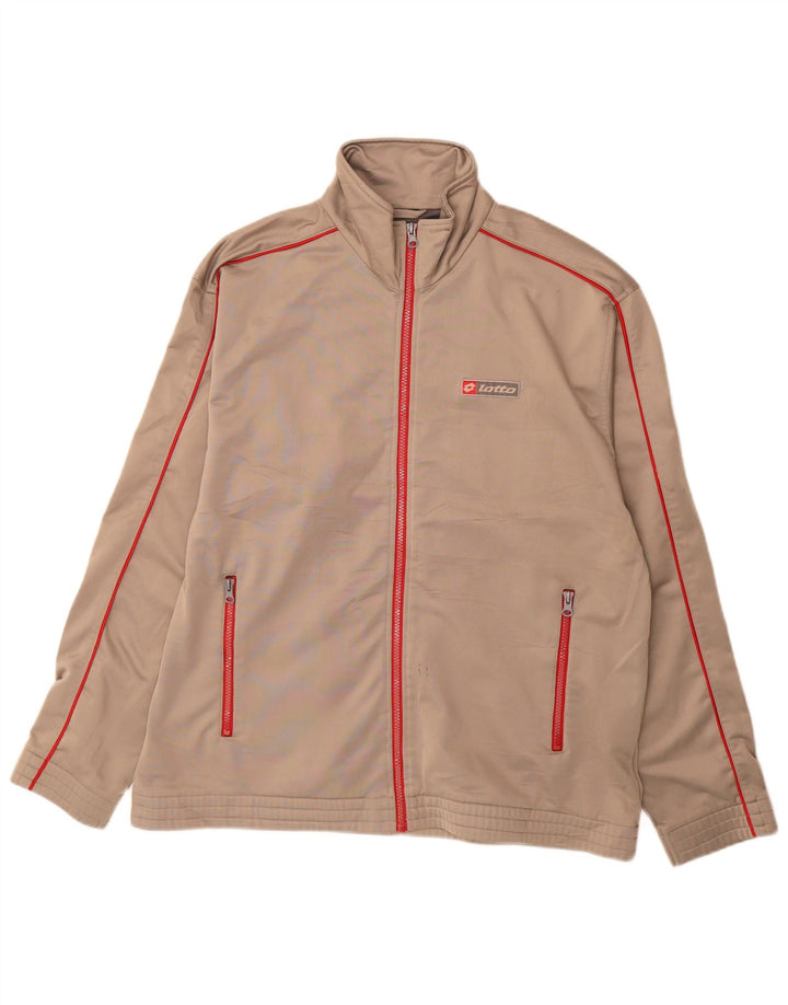 Lotto Herren-Trainingsanzug-Oberteil, Jacke, groß, beige, Polyester