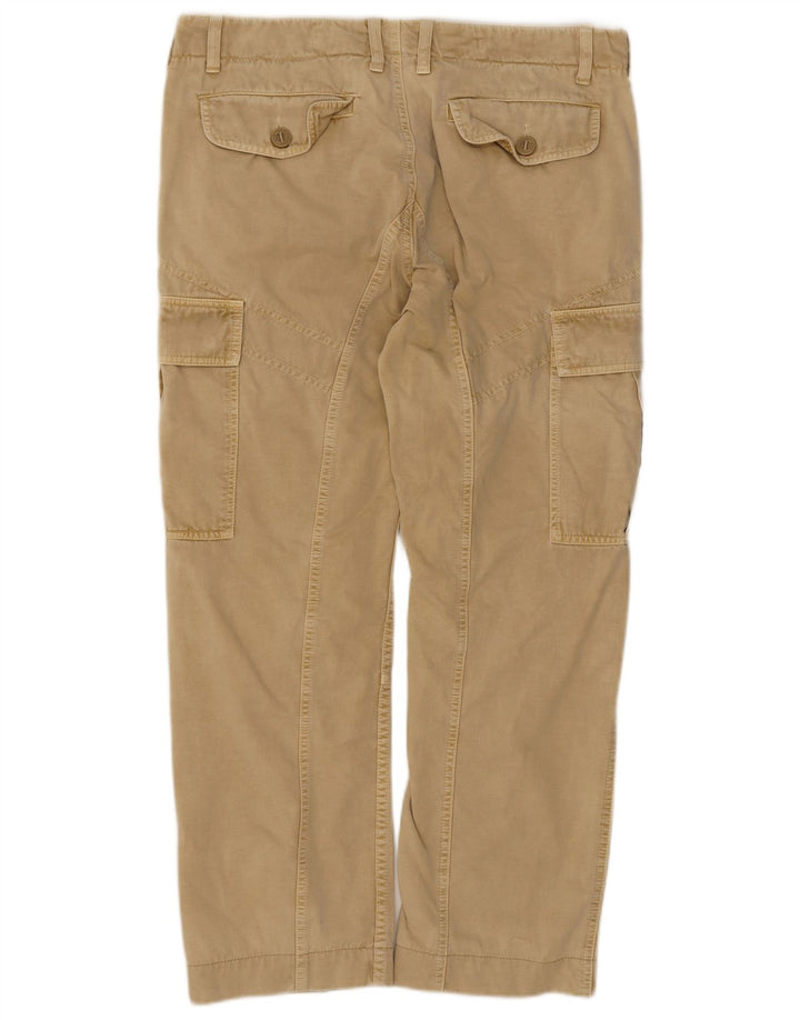 Marlboro Classics Gerade Herren-Cargohose W33 L28 Beige Baumwolle