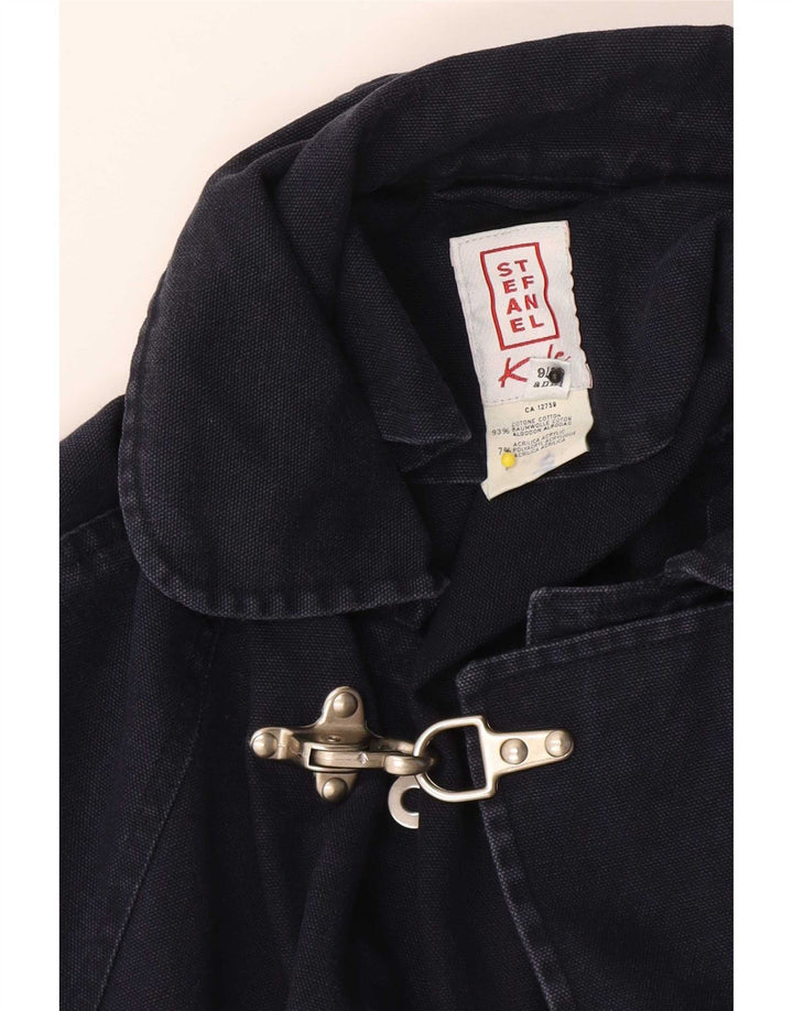Stefanel Jungen Locker sitzender Dufflecoat 9-10 Jahre Navyblau Baumwolle