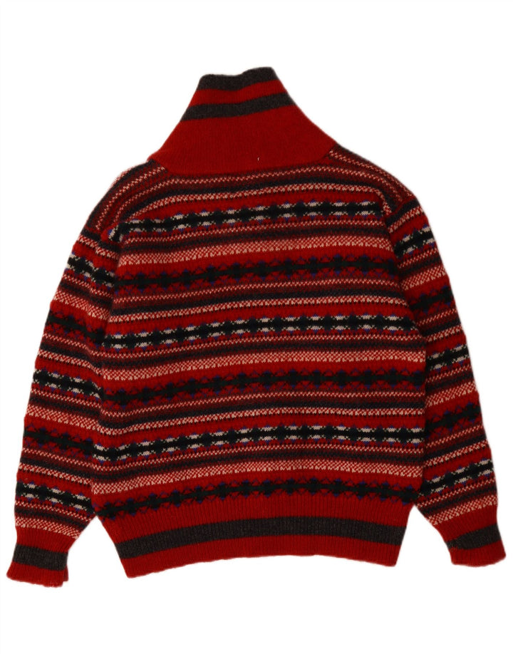 PRINCIPLES Damen-Pullover mit Schalkragen, Gr. 14, Mittelrot, Fair Isle