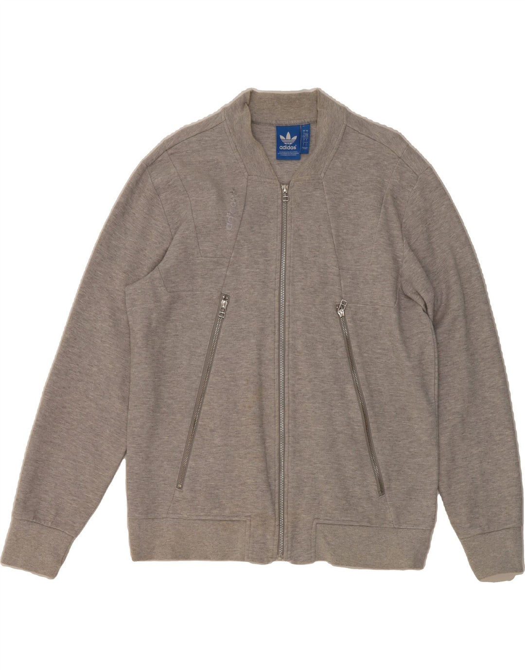 ADIDAS Mens Tracksuit Top Jacket Large Grey Polyester Vintage Adidas and Second-Hand Adidas from Messina Hembry 