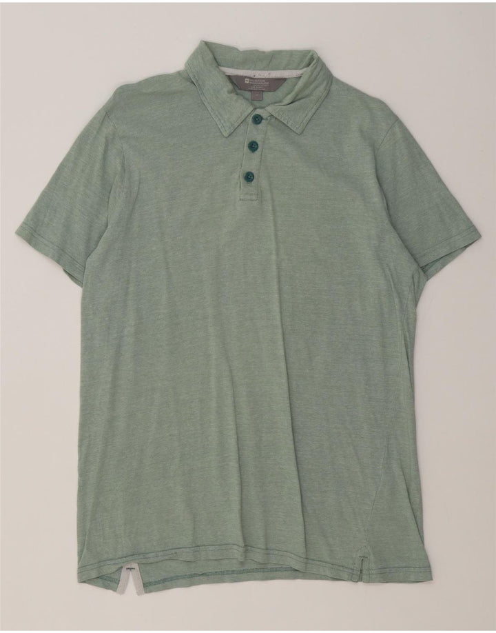 Mountain Warehouse Herren-Poloshirt aus mittelgrüner Nadelstreifen-Baumwolle