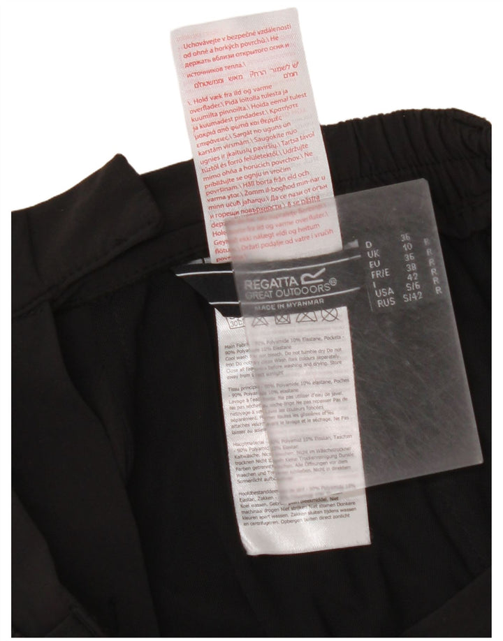 REGATTA Damen Slim Cargohose UK 10 Small W27 L31 Schwarzes Polyamid