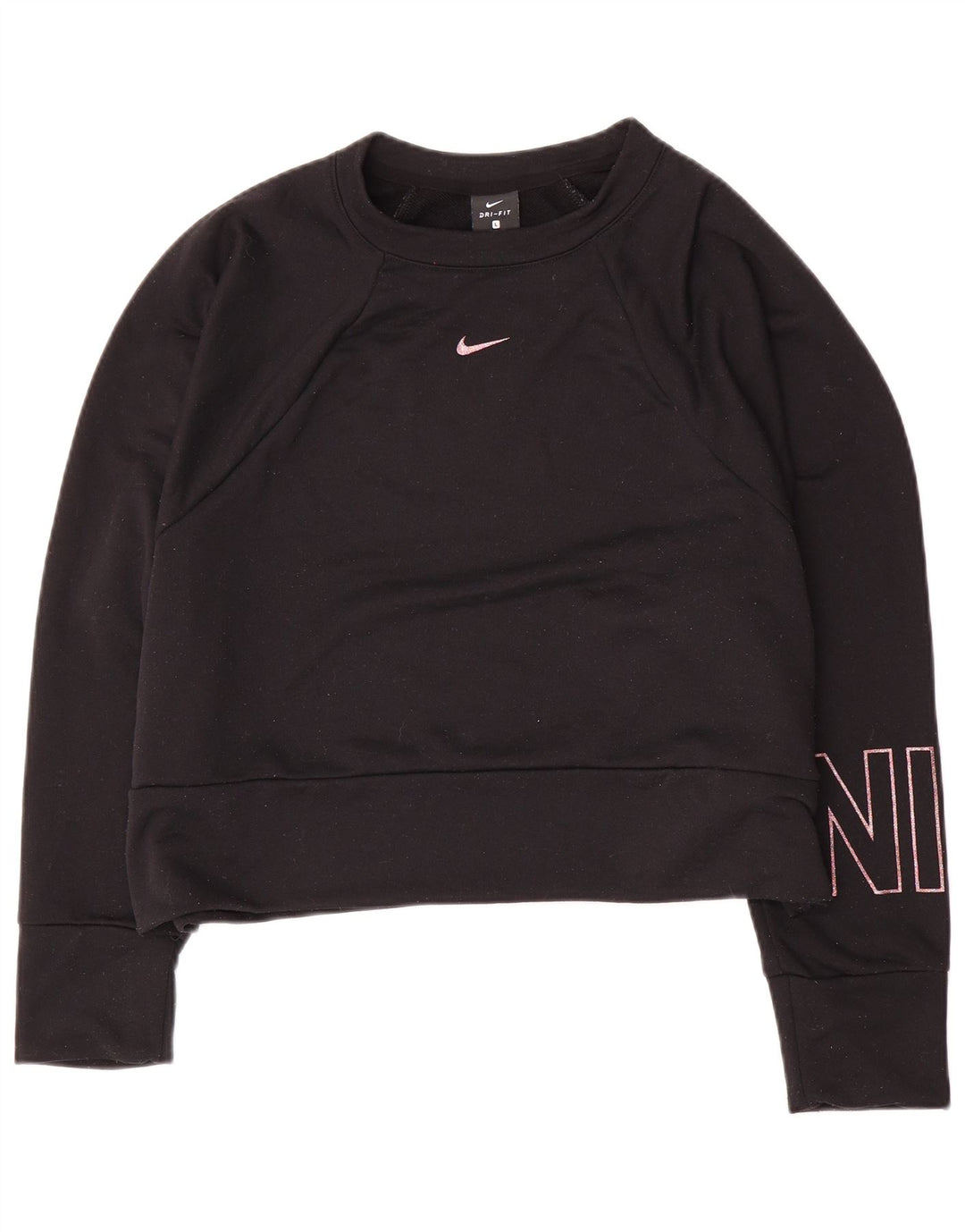 Nike Damen-Sweatshirt mit Dri-Fit-Grafik, übergroß, Gr. 16, Schwarz