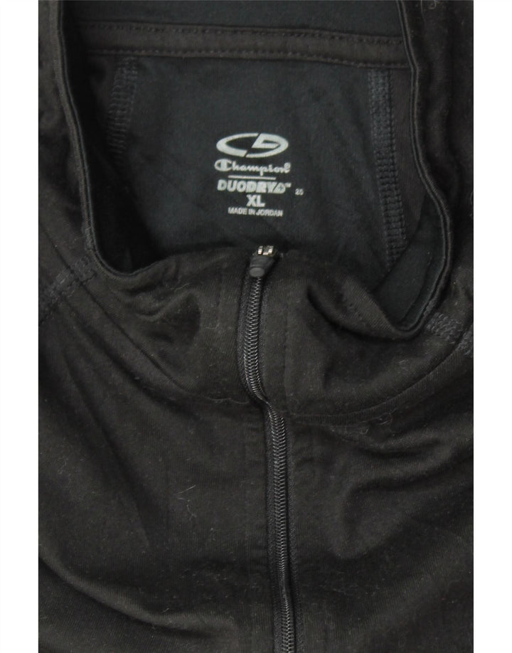 CHAMPION Womens Tracksuit Top Jacket UK 18 XL Black Polyester Vintage Champion and Second-Hand Champion from Messina Hembry 