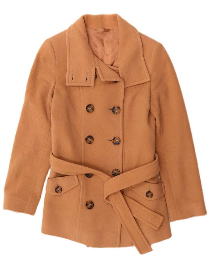 HOBBS Damen Pea Coat UK 8 Small Beige Wolle