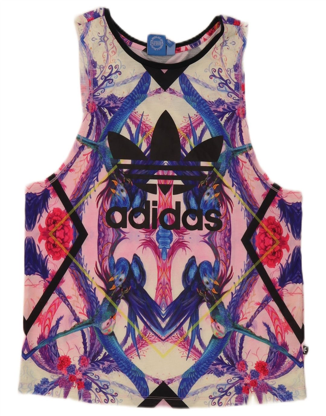 Adidas Damen Graphic Vest Top UK 8 Small Mehrfarbiges Polyester