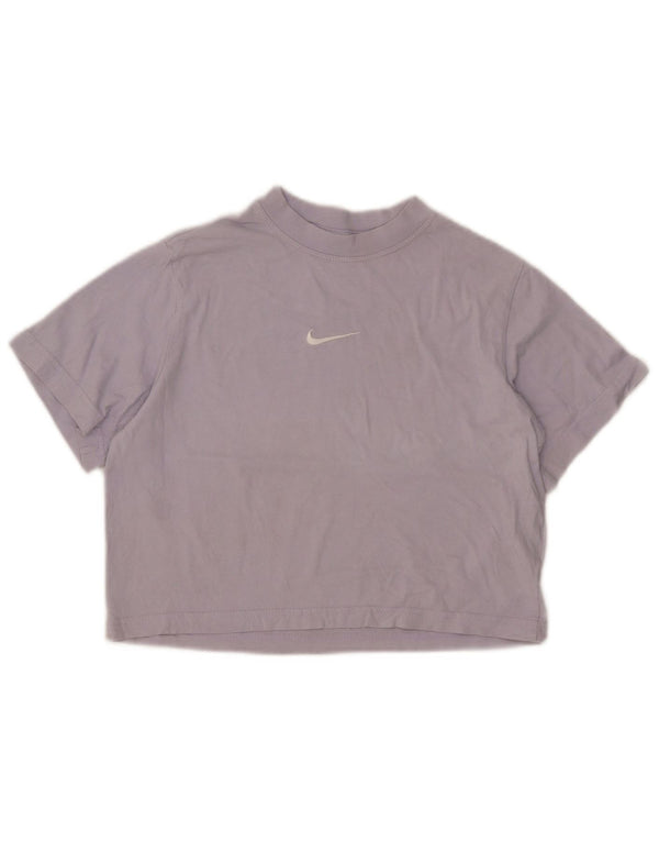 Nike Mädchen Crop Loose Fit T-Shirt Top 8–9 Jahre Small Lila Baumwolle