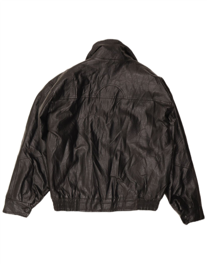 Vintage Herren Lederjacke UK 38 Medium Schwarz