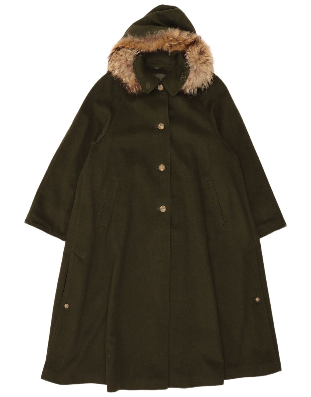 Moessmer Damen Übergroßer Mantel mit Kapuze, UK 10, Small Khaki