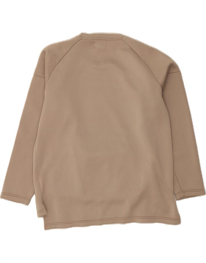ADIDAS Womens Longline Oversized Sweatshirt Jumper UK 14 Medium Beige Vintage Adidas and Second-Hand Adidas from Messina Hembry 