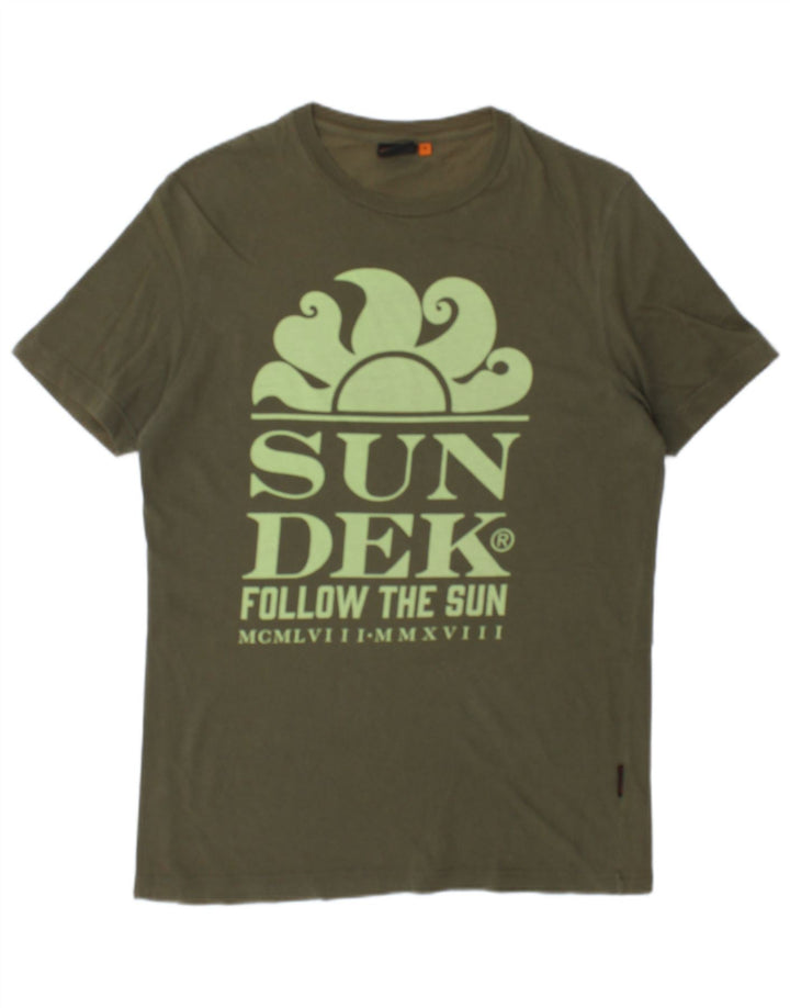 Sundek Herren-T-Shirt mit Grafik, Größe S, Grün, Baumwolle