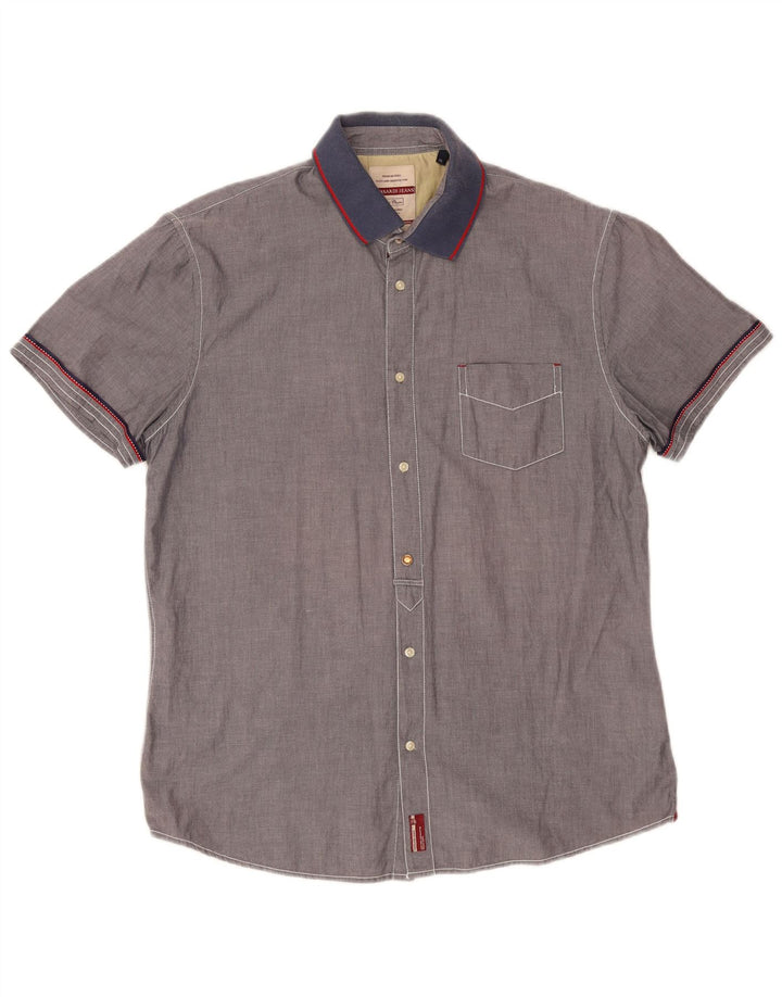 Trussardi Herren Kurzarmhemd XL Grau