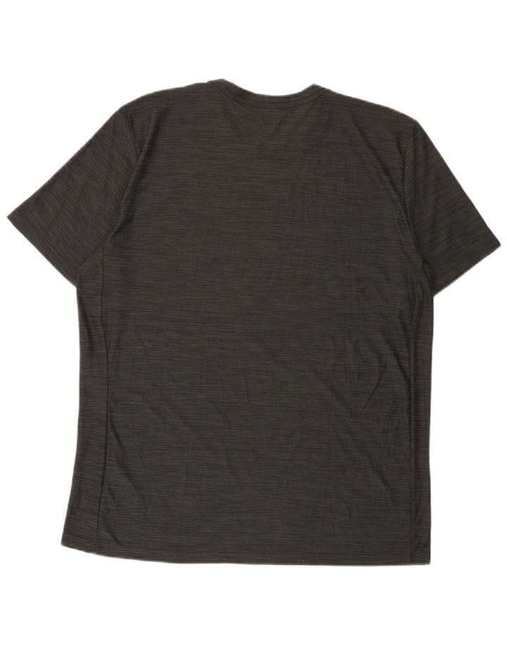 Nike Herren Dri Fit T-Shirt-Oberteil, großes grau meliertes Polyester