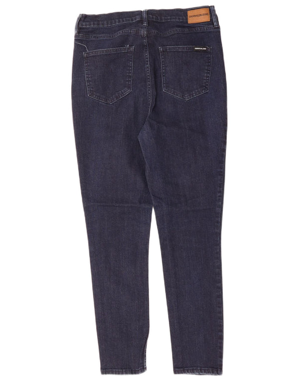 CALVIN KLEIN Damen Skinny Jeans mit hoher Taille US 12 Large W32 L28 Marineblau