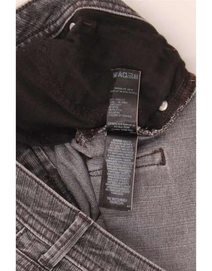 Marks & Spencer Damen Bootcut-Jeans UK 12 Medium W30 L34 Graue Baumwolle