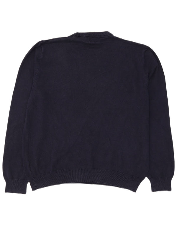 Marks & Spencer Mens Crew Neck Jumper Sweater XL Navy Blue Cotton