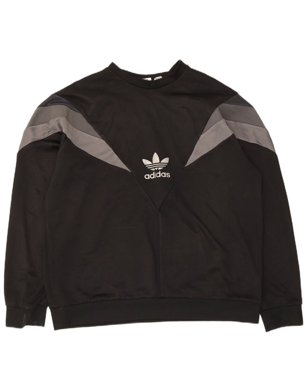 Adidas Herren Sweatshirt Pullover XL Schwarz Colourblock Polyester