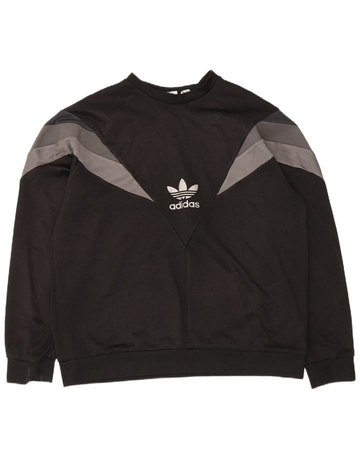 Adidas Herren Sweatshirt Pullover XL Schwarz Colourblock Polyester