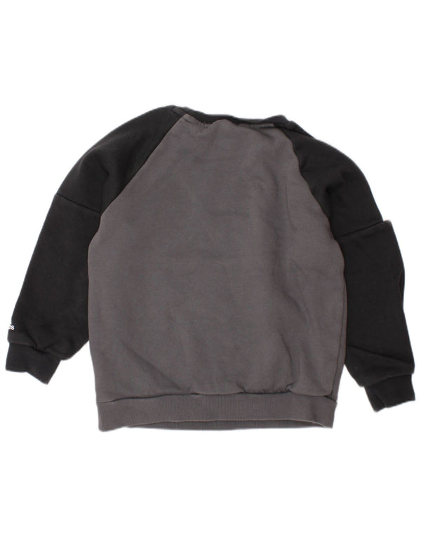 ADIDAS Grafik-Sweatshirt für Jungen, 3–4 Jahre, graue Farbblock-Baumwolle