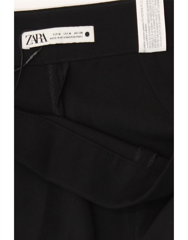 Zara Damen-Freizeithose mit weitem Bein, Größe M, W30, L33, Schwarz, Polyester