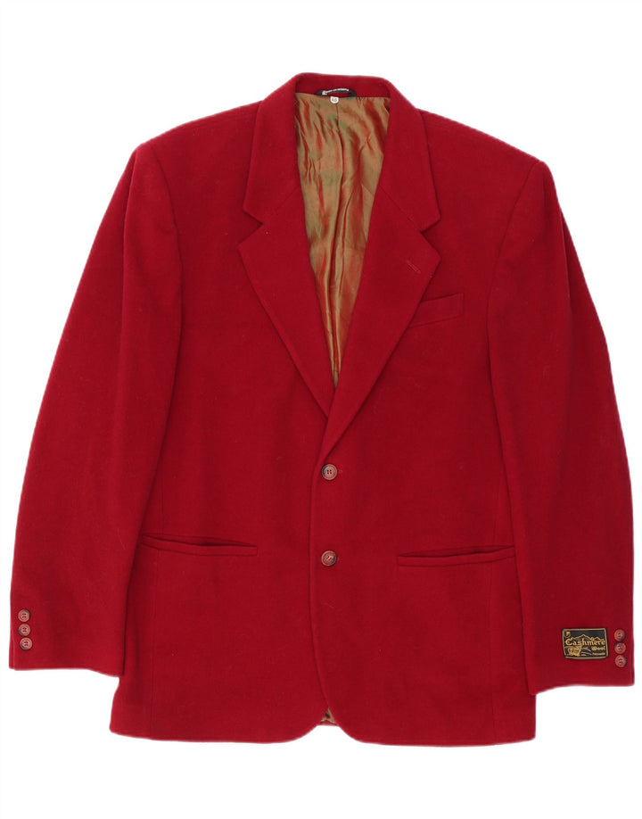 Vintage Herren 2-Knopf-Blazerjacke IT 48 Mittelrote Wolle