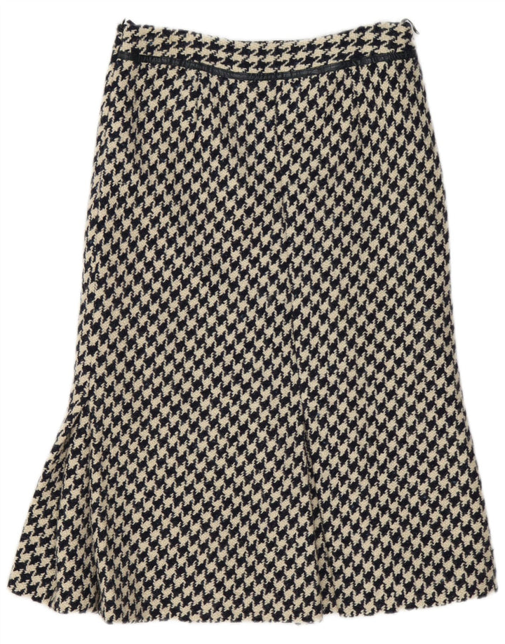Vintage Damen A-Linienrock W30 Medium Navy Blue Houndstooth