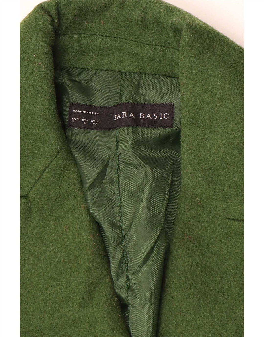 Zara Damen Zweireihiger Mantel UK 10 Small Grün