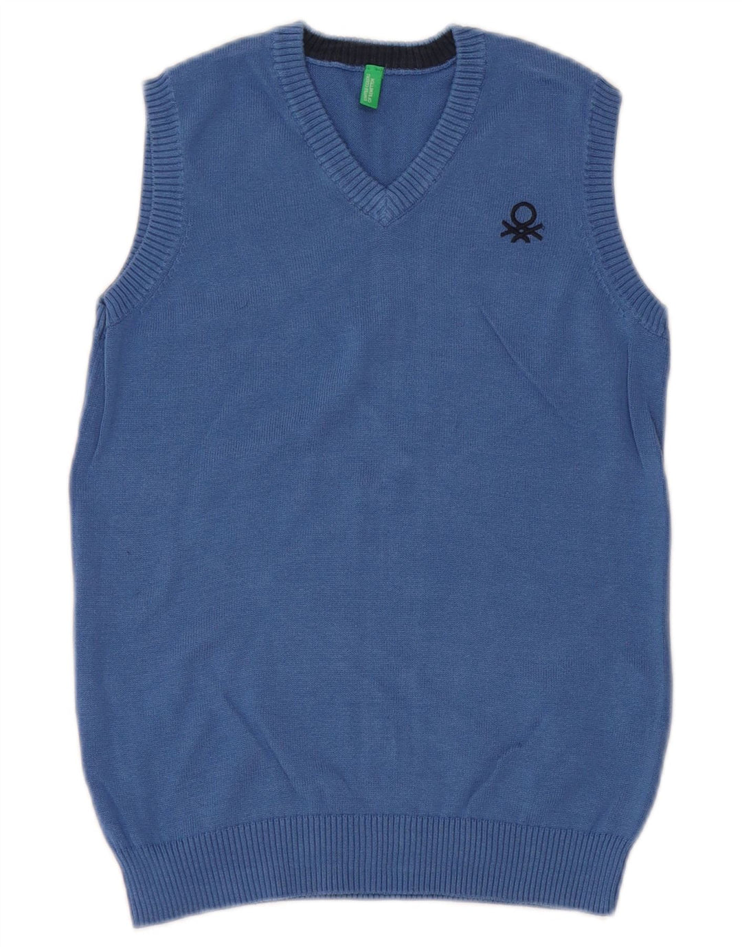 BENETTON Tanktop für Jungen, 8–9 Jahre, groß, blaue Baumwolle