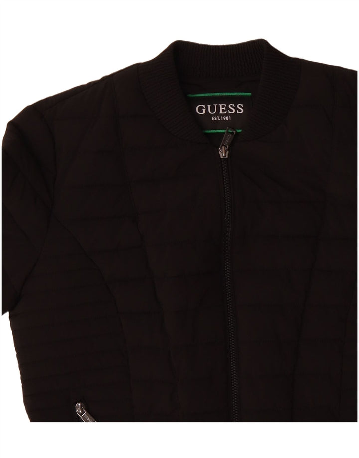 Guess Damen Wattierte Jacke UK 12 Medium Schwarz Polyester