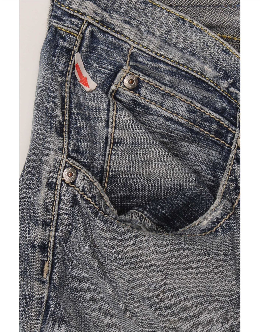 Roy Rogers Herren Distressed Straight Jeans W31 L33 Blaue Baumwolle