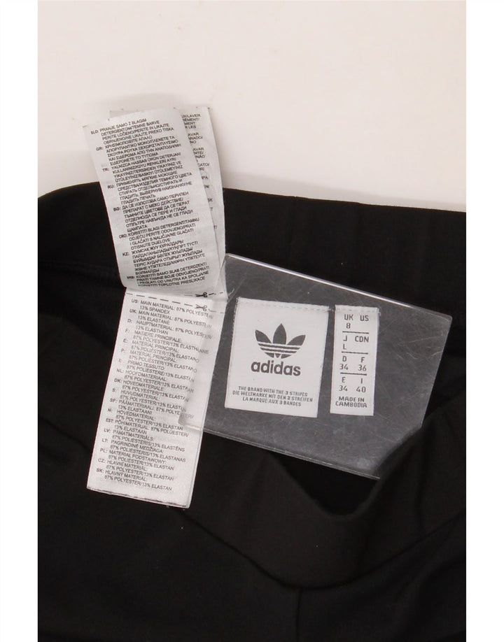 Adidas Damen Graphic Leggings UK 8 Small Schwarz Polyester