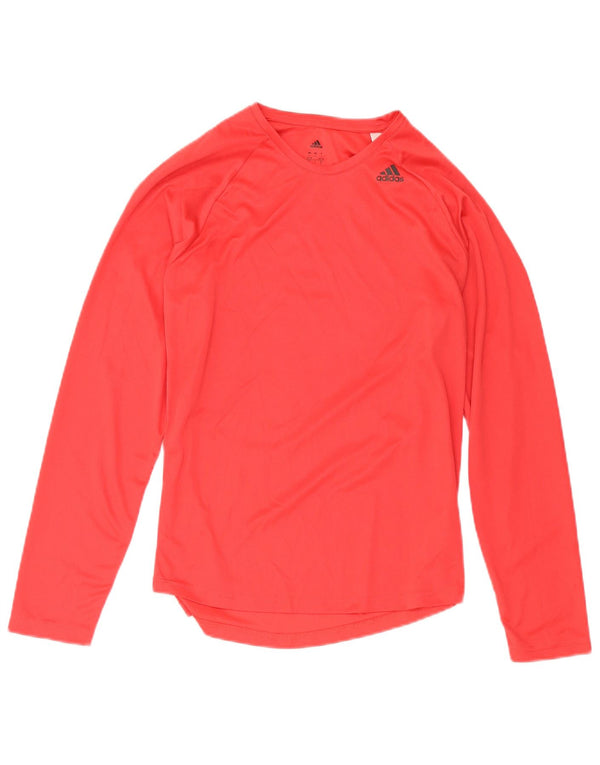 Adidas Damen Climalite Top Langarm UK 16/18 Large Rot Polyester