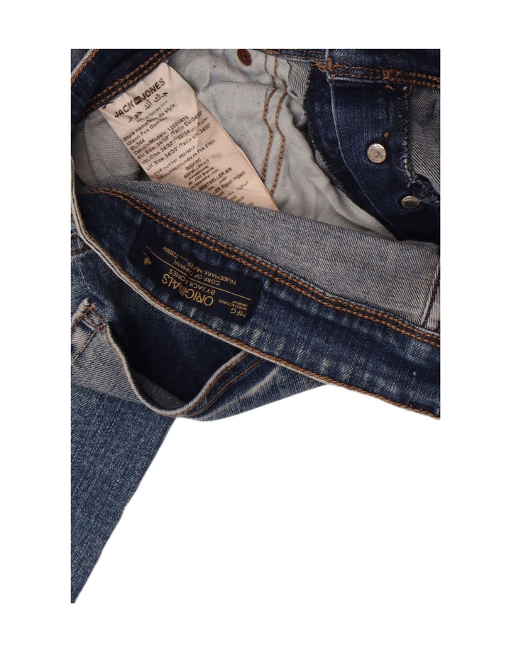 Jack & Jones Herren Distressed Slim Jeans W34 L30 Blaue Baumwolle