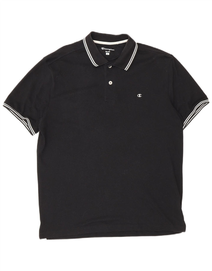 Champion Herren-Poloshirt „Easy Fit“, Größe L, Schwarz, Baumwolle