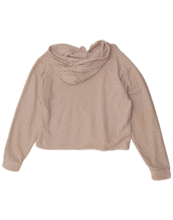 Vans Damen Crop Hoodie Pullover UK 16 Große weiße geometrische Baumwolle