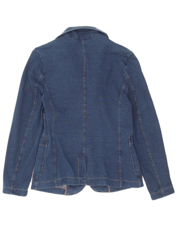 Benetton Mädchen-Jeansblazer mit 2 Knöpfen, 11–12 Jahre, 2XL, blaue Baumwolle
