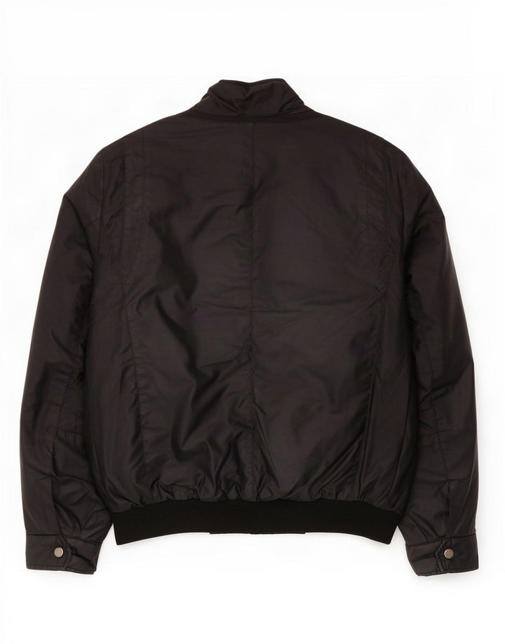 Geox Herren Bomberjacke UK 40 Große schwarze Baumwolle