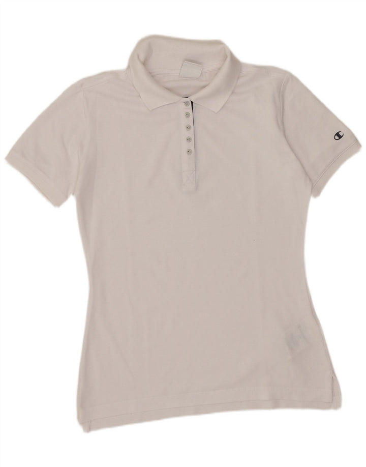 Champion Damen Poloshirt UK 12 Mittelweiße Baumwolle